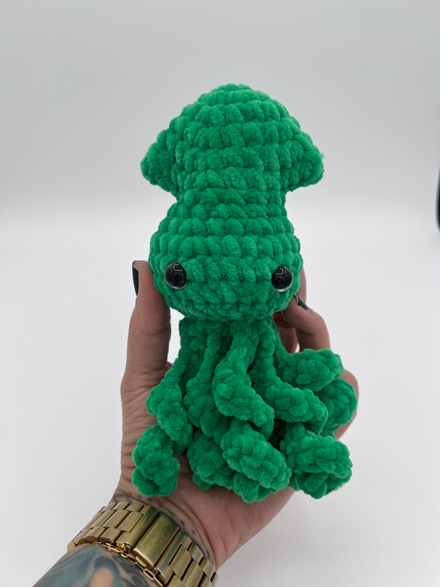 Green Mini Squid Crochet Plushie