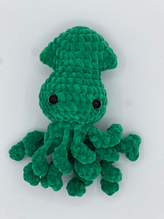 Green Mini Squid Crochet Plushie