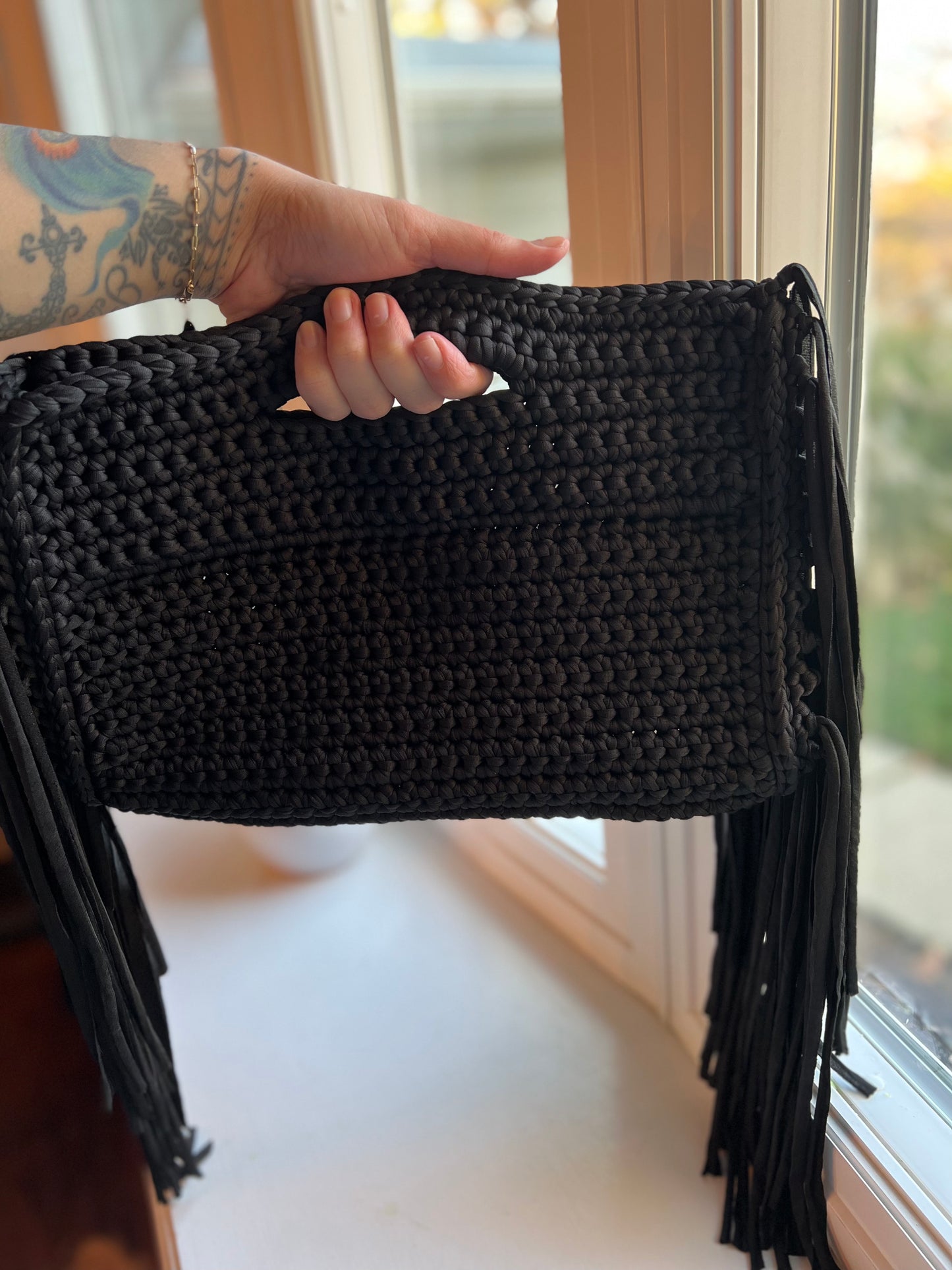 Shanghai Fringe Clutch | Handmade Crochet Bag